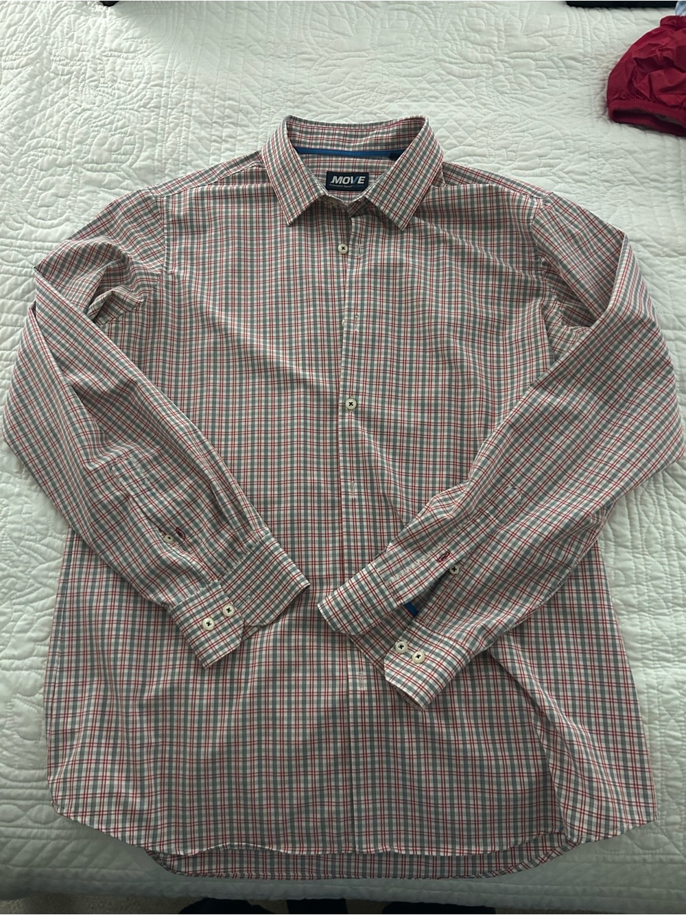 MOVE Performance Checked Button-Down Shirt